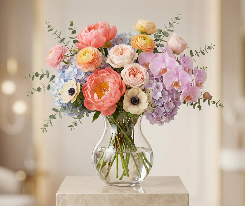 Flowers In Glass Vase